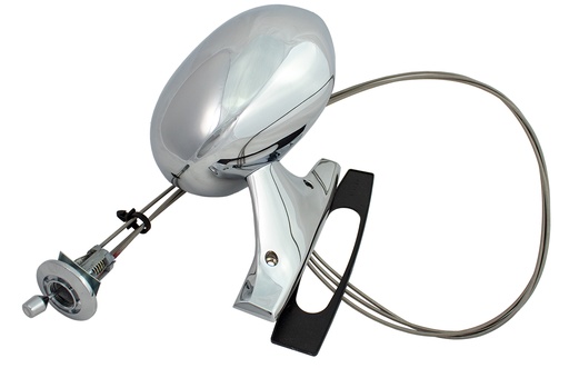 [X570-1571-1L] Outside Mirror - Sport Style - Chrome - Remote - LH - Dodge Plymouth 71-72 B & 71-74 E Body